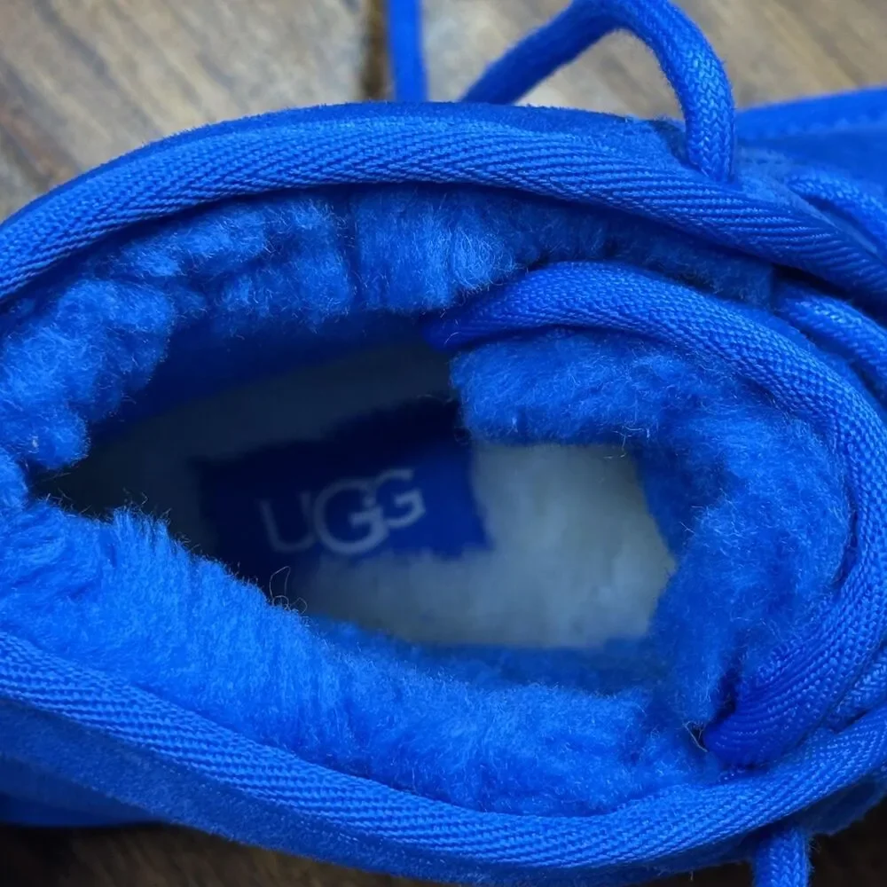 UGG Neumel Chukka Boots Youth Size 3 Blue Suede Wool Lined Treadlite‎ 1017320K
